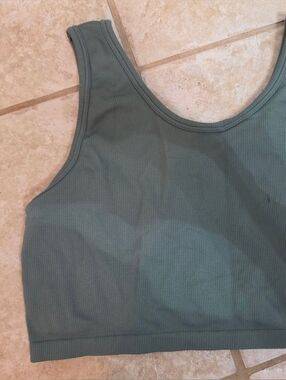 aerie Ribbed Scoop Sports Bra in Sage